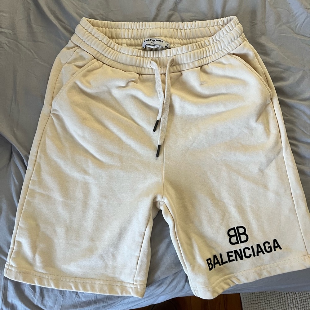 Balenciaga Beige Athletic Men's Shorts